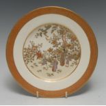 A Japanese Satsuma circular cabinet plate,