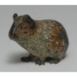 An Austrian cold painted bronze, of a guinea pig, 7cm long, marked Geschutzt, Vienna c.