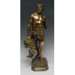 Marcel Debut (French, 1865-1933), after, a gilt-patinated bronze, of Nimrod, a King of Shinar,