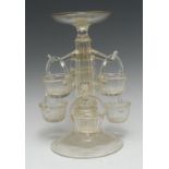 An unusual 19th century grass table centre epergne,