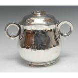 A substantial George VI silver ox eye cup and cover, quite plain, 24.