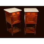A pair of 19th century French mahogany bedroom cabinets,