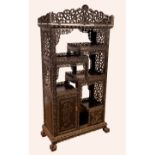 A Chinese hardwood display cabinet,