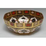 A Royal Crown Derby 1128 pattern octagonal bowl, 24cm diam,