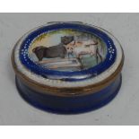 A George III South Staffordshire enamel oval patch box,