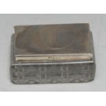 An Edwardian silver mounted clear glass desk top stamp box,