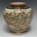 A Japanese Satsuma ovoid vase,