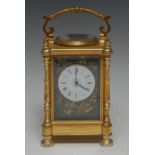 A 19th century Aesthetic Movement gilt brass repeating carriage clock, 5.
