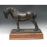 Shirley Pace (20th century), a a brown patinated bronze, of a Shire Horse, Jacob,