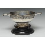 A large Arts and Crafts silver presentation quaich,