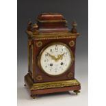 A late 19th century gilt-metal mounted mahogany bracket clock, of small proportions,