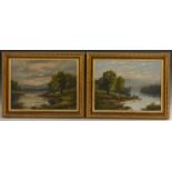 Henry John Livens (1848-1943) A pair, Riverscapes signed, oils on canvas,