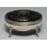 A early 20th century silver and tortoiseshell jewellery casket,