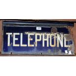 A mid 20th century enamelled telephone sign