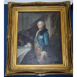 A decorative picture, portrait of an 18th century gentleman, 60cm x 49cm,