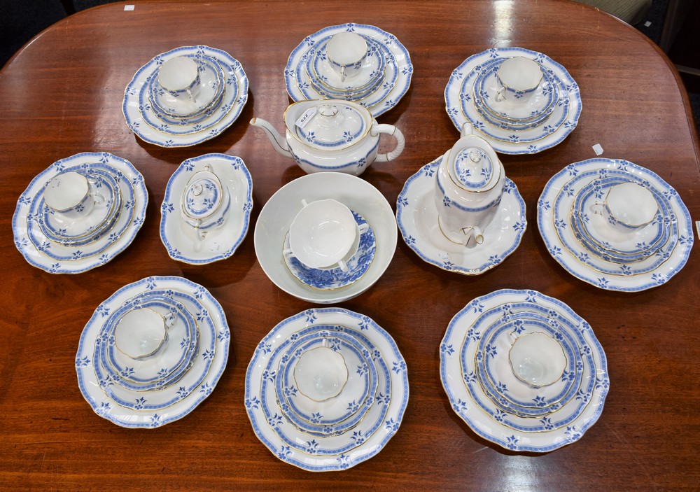 A Royal Crown Derby Grenville pattern dinner service, including eight dinner plates,