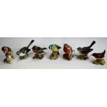 A Beswick model of a Chaffinch; others, Wren, Whitethroat, Grey Wagtail, Goldfinch,