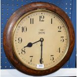A mahogany cased Smith's eight day wall clock, Arabic numerals,