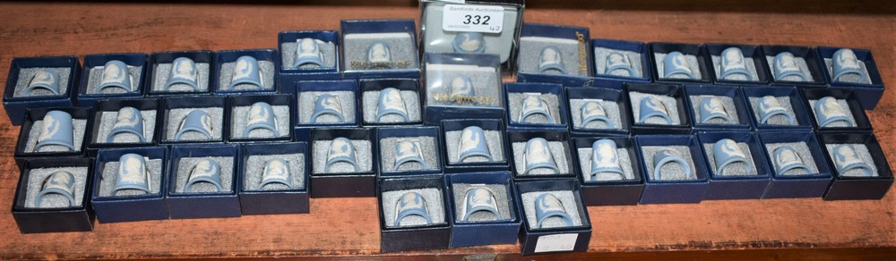 A Thimble Collectors Club collection of Wedgwood King and Queen thimbles,