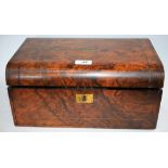 A 19th century brass inlaid stationery box,