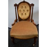 A late Victorian Eastlake style drawing room chair