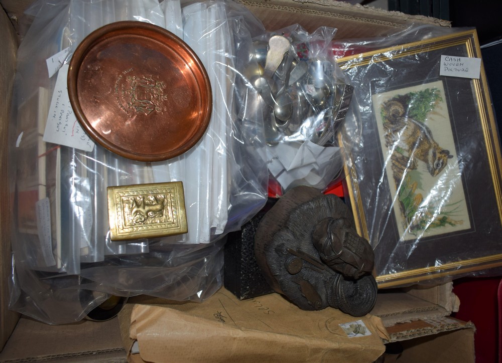 Boxes and Objects - a cast iron trivet forged at Milford Derwent Foundry; a Chinoiserie trinket box;