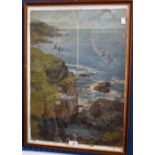 Hurst Balmford (19/20th century) Coastal Scene signed, oil on canvas, 54.