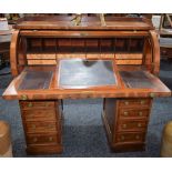 A Victorian mahogany cylinder desk,