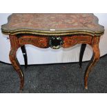 A Napoleon III Boulle marquetry serpentine card table, for restoration,