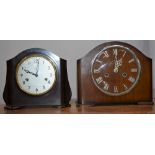 A Smiths Enfield Bakelite cased mantel clock, silvered dial, Arabic numerals,