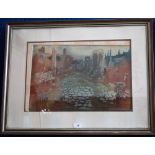 Ray Evans (Bn. 1920) Foro Romano signed, label to verso, watercolour, 34.