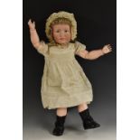 A Kämmer & Reinhardt 114 Gretchen character girl doll, with blue painted eyes, closed pouty mouth,
