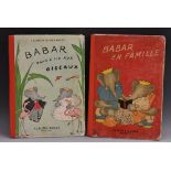 Children's Books - Jean de Brunhoff, Babar en Famille, Albums Babar, Hachette, 1947; another,