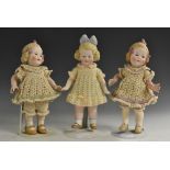 A Gebruder Heubach all bisque porcelain character doll, 10490 Elspeth, painted moulded face,