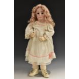 A J.D.K Kestner bisque head doll, German, c.1910.