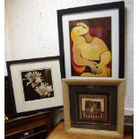 Pictures and prints - Picasso, The Dream, framed; French diorama, framed,