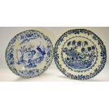 A Cambrian pottery, Swansea Elephant Rock pattern pearlware cabinet plate, circa 1800,