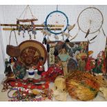 World Culture - tribal masks; Native American style beadwork belts, bangles,