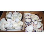 Tableware - a set of six Spode Aster pattern dinner plates and conforming bowls;