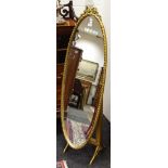 A Rococo style cheval mirror