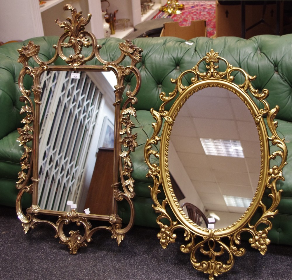 Interior Design - two ornate acanthus scrolling mirrors