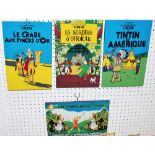 Four Tintin wall plaques - Tintin et L'Aspara Dance; Le Crabe Aux Pince D'or; Tintin En Amerique;