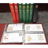 Stamps - six Windsor stamp albums; one Stanley Gibbons GB album;