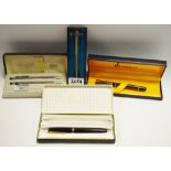 Pens - a Waterman fountain pen; Parker fountain pen 14k nib;