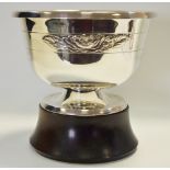 A silver pedestal trophy bowl and stand designed by Algernon Asprey,