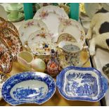 Ceramics - an oriental double gourd vase; Royal Crown Derby Posie plates; Shorter & Sons shell;