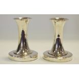 A pair of George V silver mantel vases,