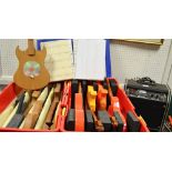 Two sets of Colourchord one string electric guitars (4 to a set),