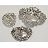 Early 20th century silver quatrefoil sweet meat basket;