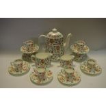 A MInton Haddon Hall pattern coffee set for eight,